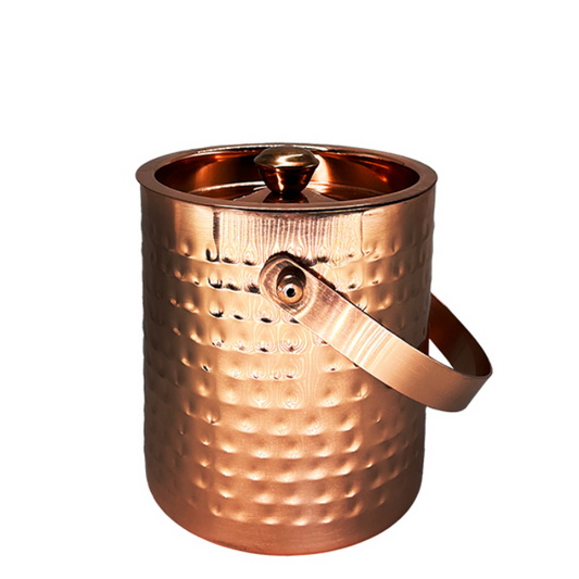 Ice Bucket Double Wall 1L Hammered Copper