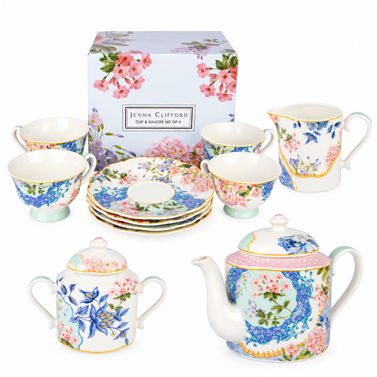 Jenna Clifford - Belle Fleur Tea Set of 4