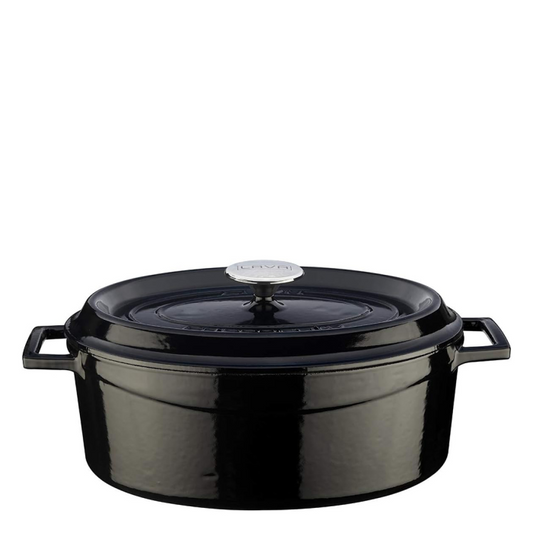 Lava Oval Casserole Black 29cm