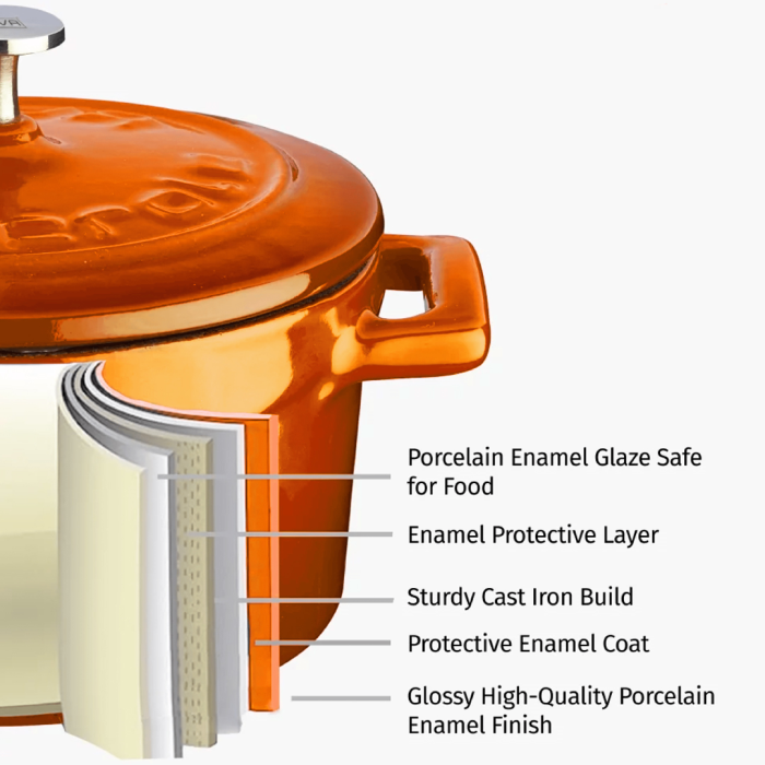 Lava Round Casserole 28cm - Matt Orange – 6.7L
