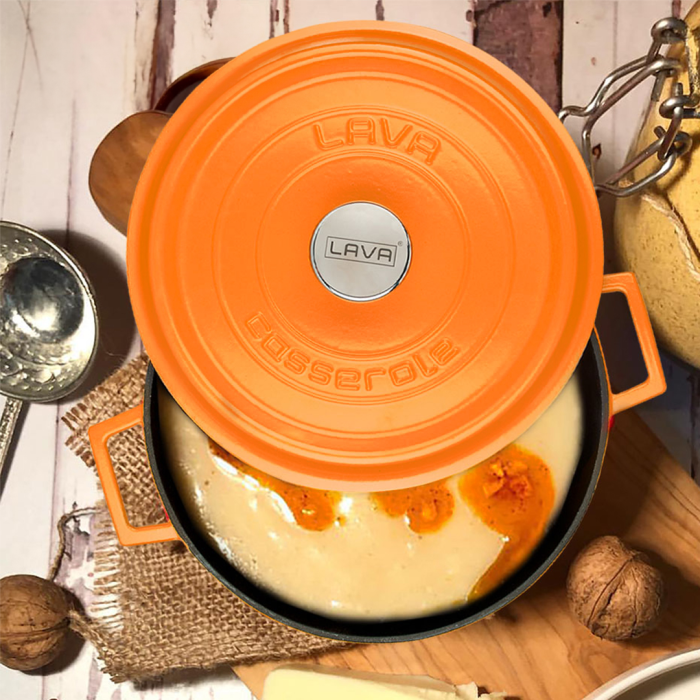 Lava Round Casserole 28cm - Matt Orange – 6.7L