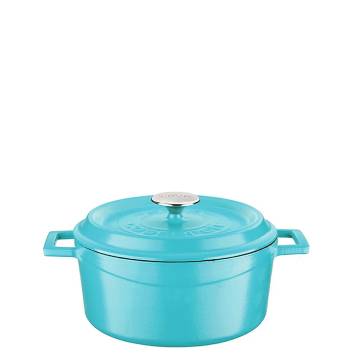Lava Round Casserole 24cm - Matt Turquoise – 4.49Lt