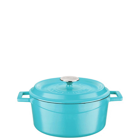 Lava Round Casserole 24cm - Matt Turquoise – 4.49Lt