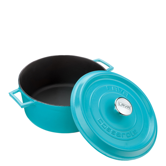 Lava Round Casserole 24cm - Matt Turquoise – 4.49Lt