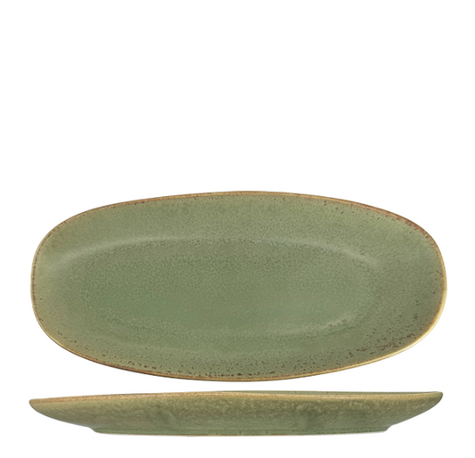 Nova Earth Sage Oval Plate 22.5x10cm (Set of 8)