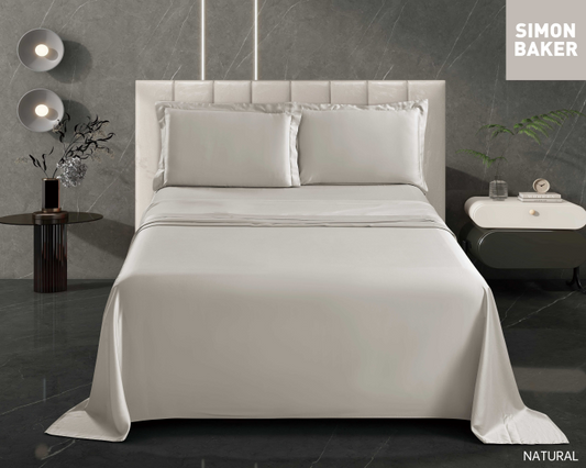 Simon Baker - Tencel Lyocell 300TC Sheets Set - Natural (Various Sizes)
