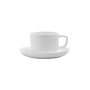 OMADA - Linea White Cup & Saucer Set of 4