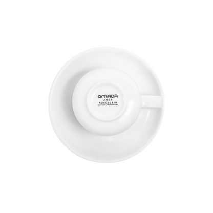 OMADA - Linea White Cup & Saucer Set of 4