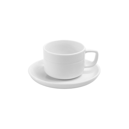 OMADA - Linea White Cup & Saucer Set of 4