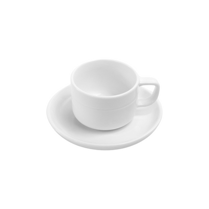 OMADA - Linea White Cup & Saucer Set of 4
