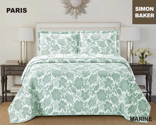 Simon Baker - Paris Jacquard Bedspread - Marine (Various Sizes)