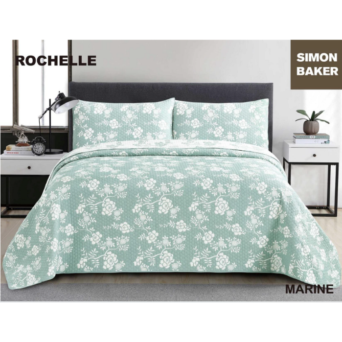 Simon Baker - Rochelle Jacquard Bedspread - Marine (Various Sizes)