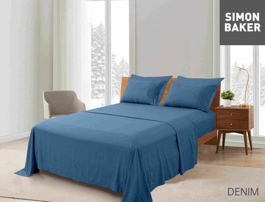 Simon Baker - Vintage washed Sheet Set - Denim (Various Sizes)