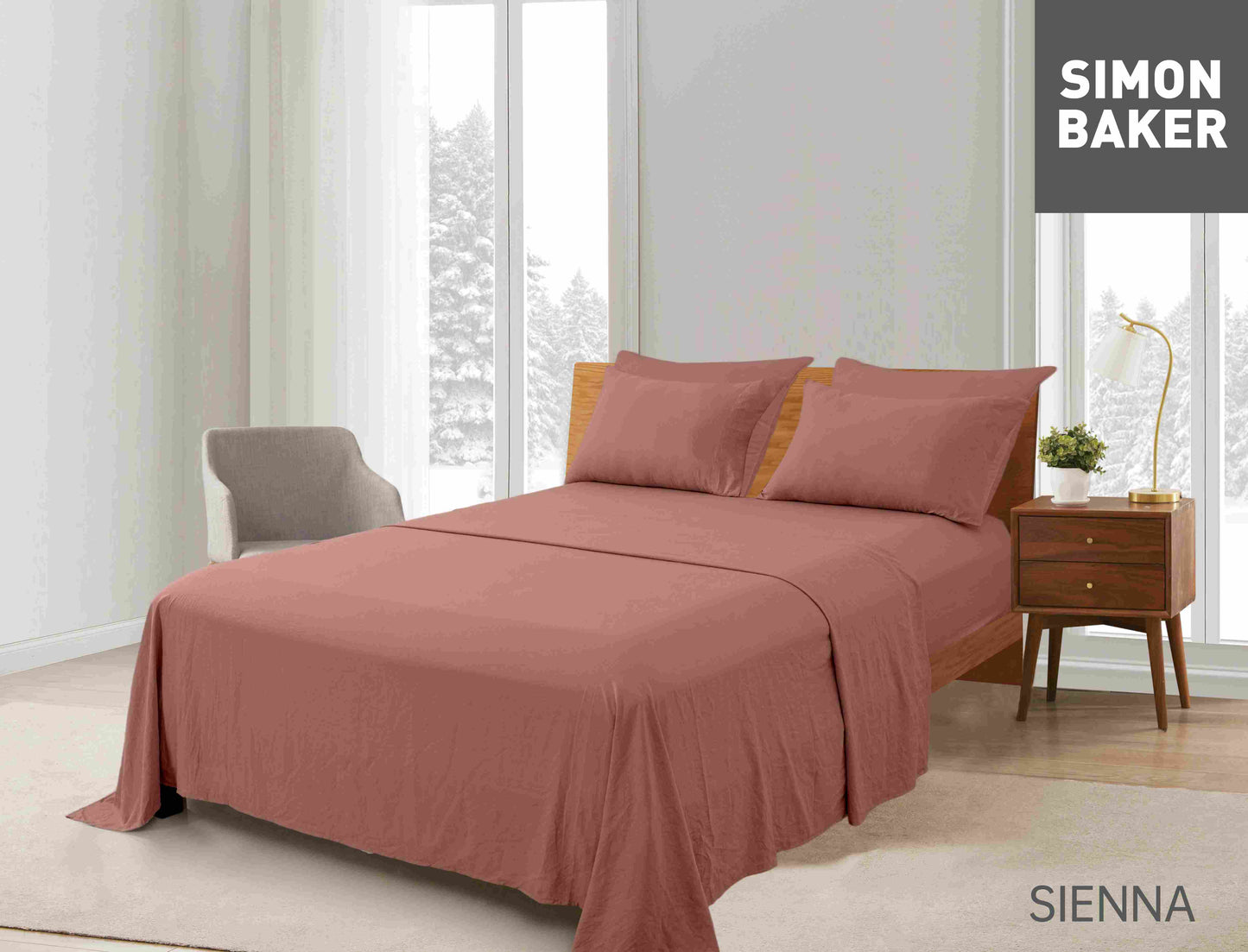 Simon Baker - Vintage washed Sheet Set - Sienna (Various Sizes)