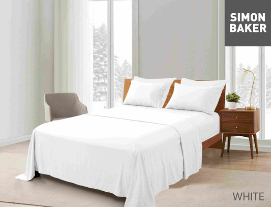Simon Baker - Vintage washed Sheet Set - White (Various Sizes)