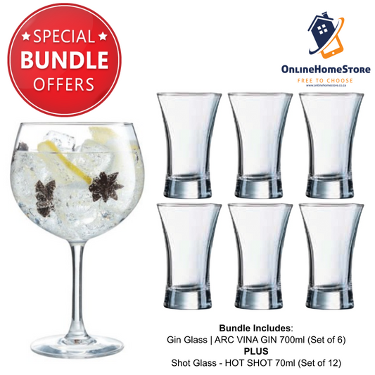 Bundle Offer - ARC Vina Gin Glass 700ml & Hot Shot Glass 70ml