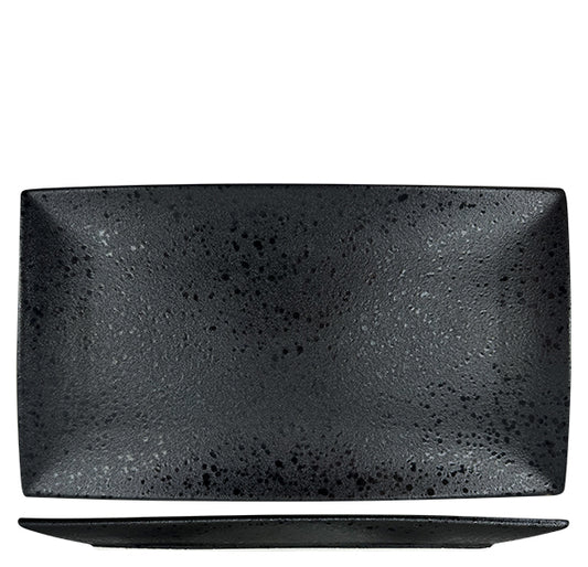Nova Rain Black Rectangular Plate 34 x 19cm (Set of 3)