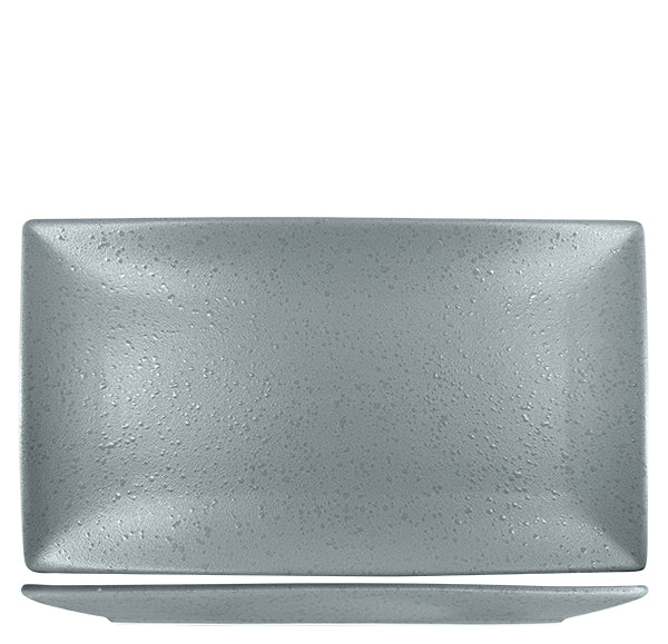 Nova Rain Grey Rectangular Plate 34 x 19cm (Set of 3)