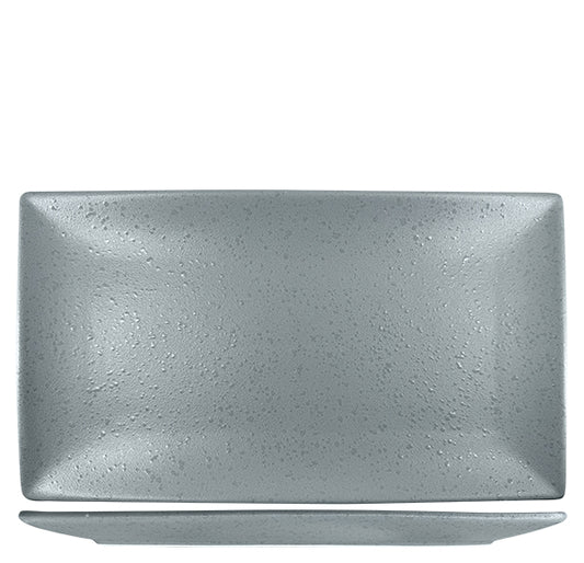 Nova Rain Grey Rectangular Plate 34 x 19cm (Set of 3)
