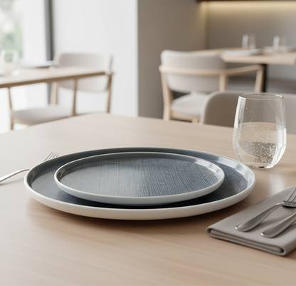 Nova Stitch Grey Apex Plate 26cm (Set of 6)