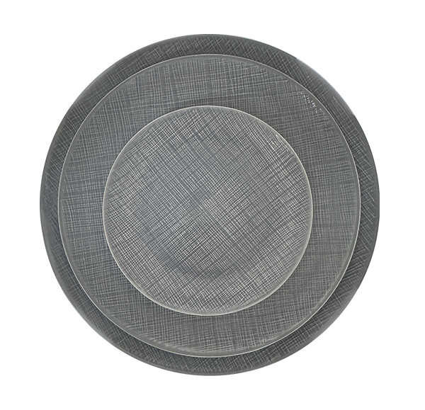 Nova Stitch Grey Coupe Plate 17cm (Set of 6)