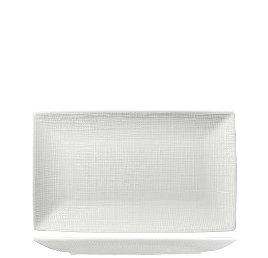 Nova Stitch White Rectangular Plate 27×16.5cm (Set of 4)