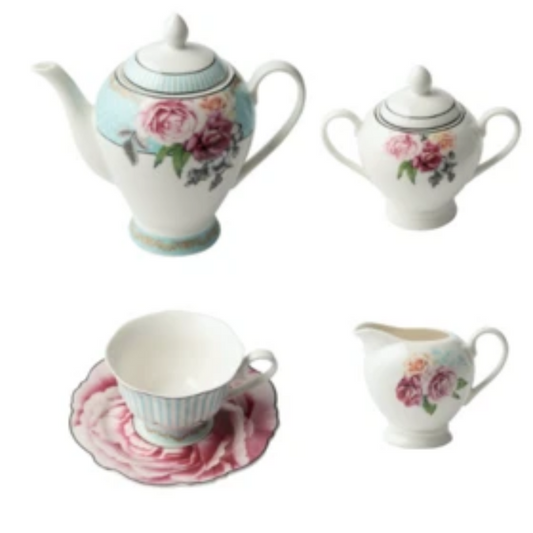 Jenna Clifford Wavy Rose Tea Set of 4