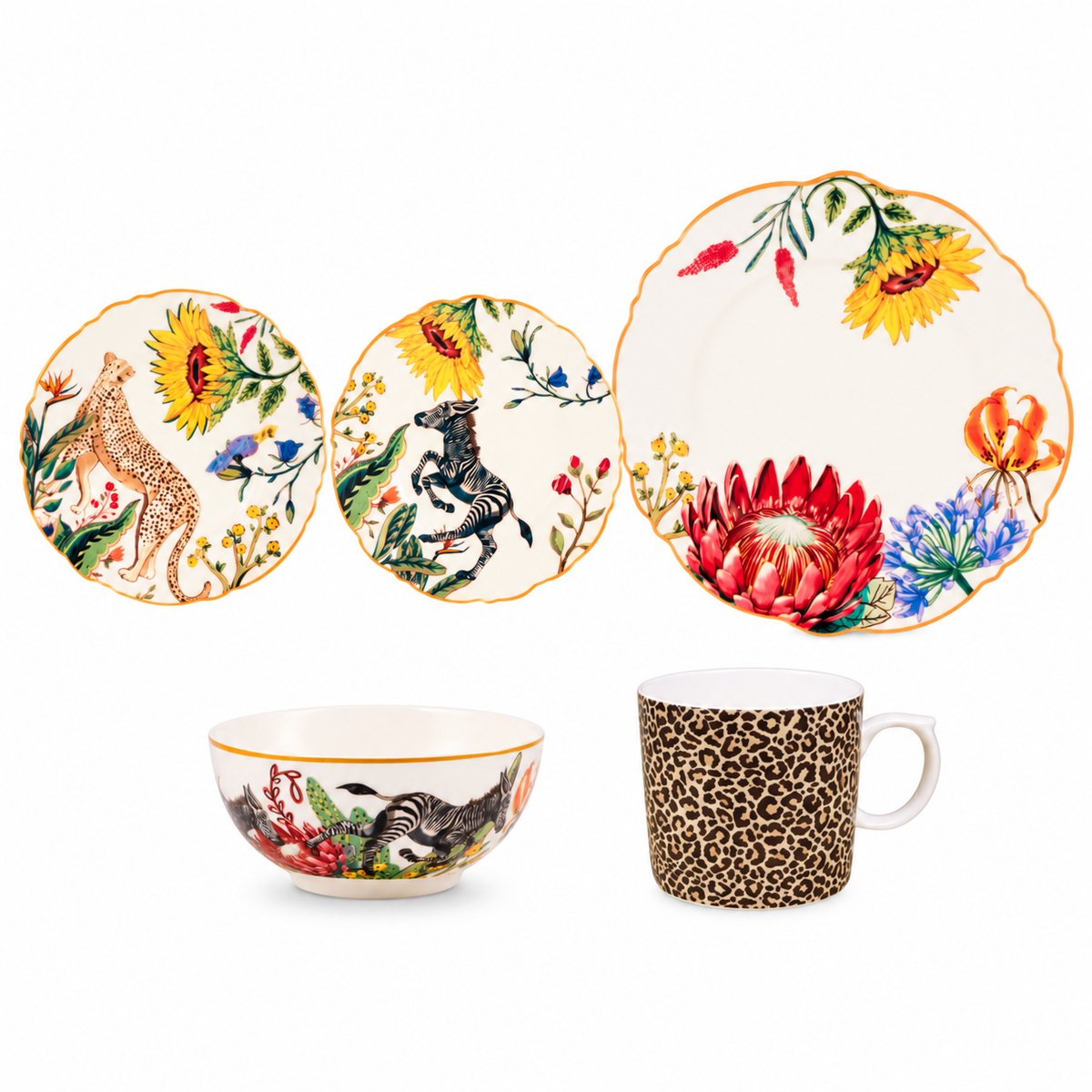 Jenna Clifford - Wild Bloom Dinnerware Set 16 PC