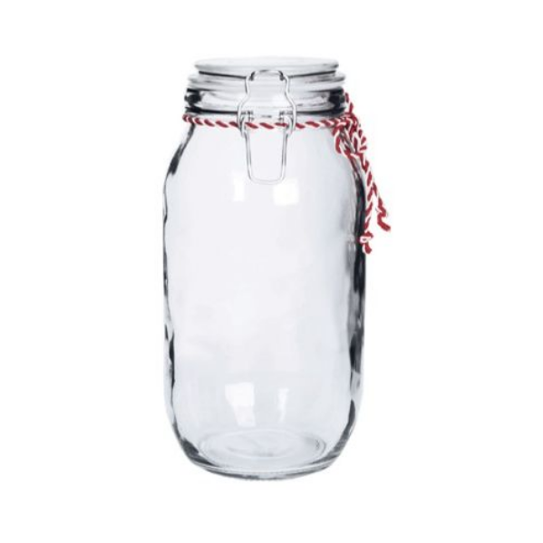 Candy Striped Clip Top Jar 26cm(H) x 13cm(W) 2.2L
