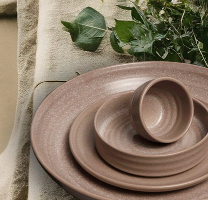 stacked Granite Beige dinnerware