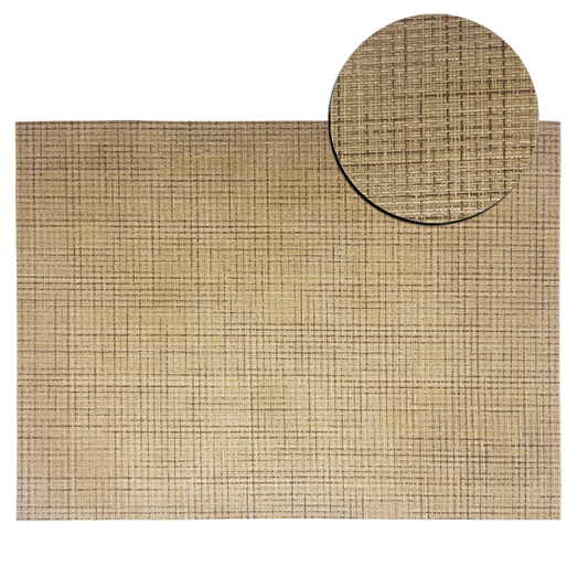 Fine Weave Sahara Brown Placemat 30x41cm with close-up texture detail