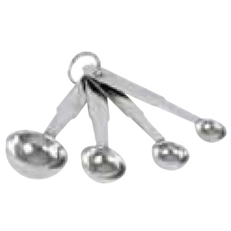 Four-piece measuring spoon set on a white background