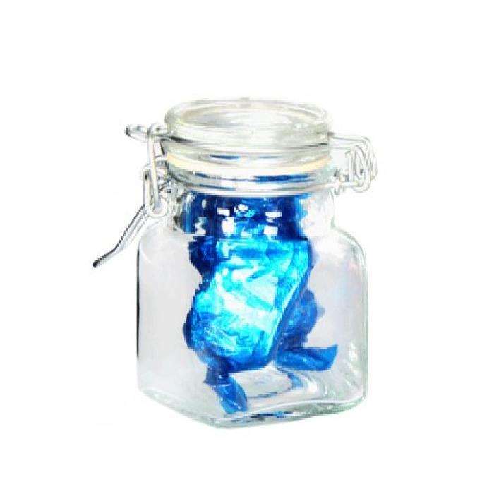 6Pack Square Cliptop Jar 8.5X4.5 cm (90 ml)