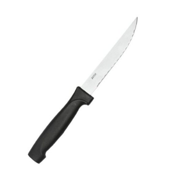 NOVA Black Handle Steak Knife Sharp Tip (Set of 12)