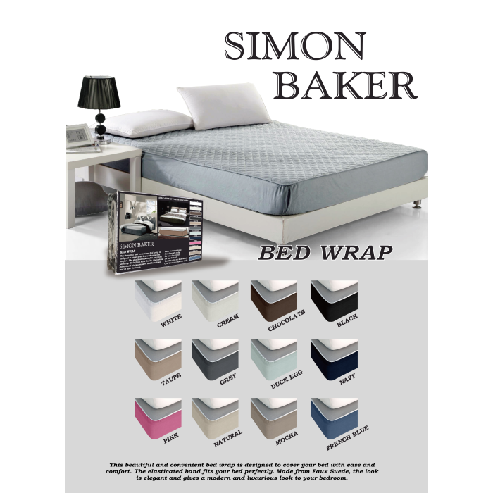 Simon Baker | Suede Bed Wraps Extra Length Taupe (Various Sizes)