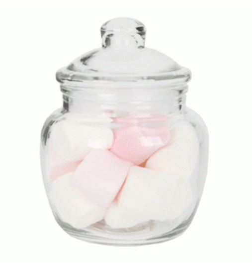 Round Sweetie Jar 14cm(H) x 7cm(W) 600ml