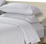 Simon Baker | 250 Thread Count Egyptian Cotton Stripe Sheet Set White