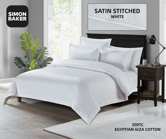 Simon Baker | 300TC 100% Egyptian Cotton Flat Sheet XL White