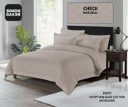 Simon Baker | 300TC 100% Egyptian Cotton Jacquard Check Duvet Cover Natural