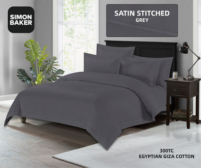 Simon Baker | 300TC 100% Egyptian Cotton Oxford Satin Stitched Pillowcase Grey