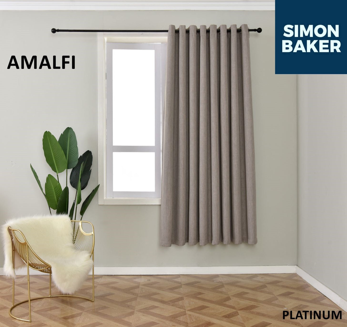 Simon Baker | Amalfi Eyelet Curtain Platinum