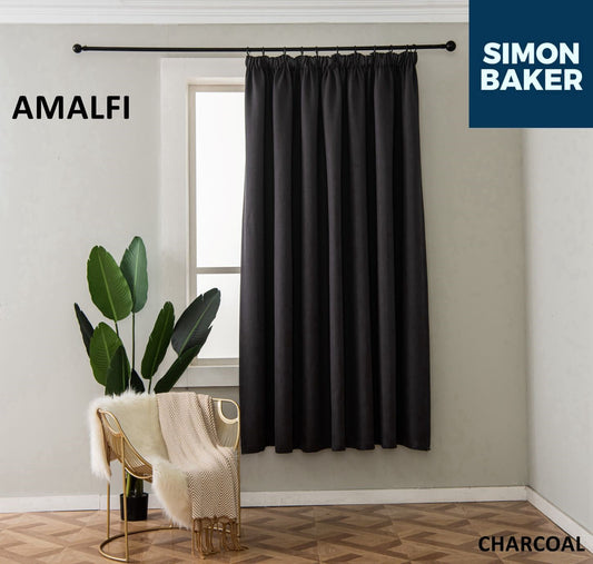 Simon Baker | Amalfi Tape Curtain Charcoal