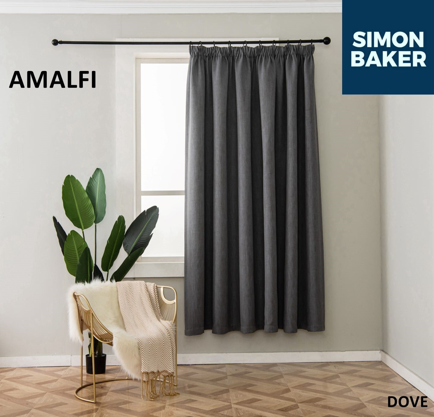Simon Baker | Amalfi Tape Curtain Dove