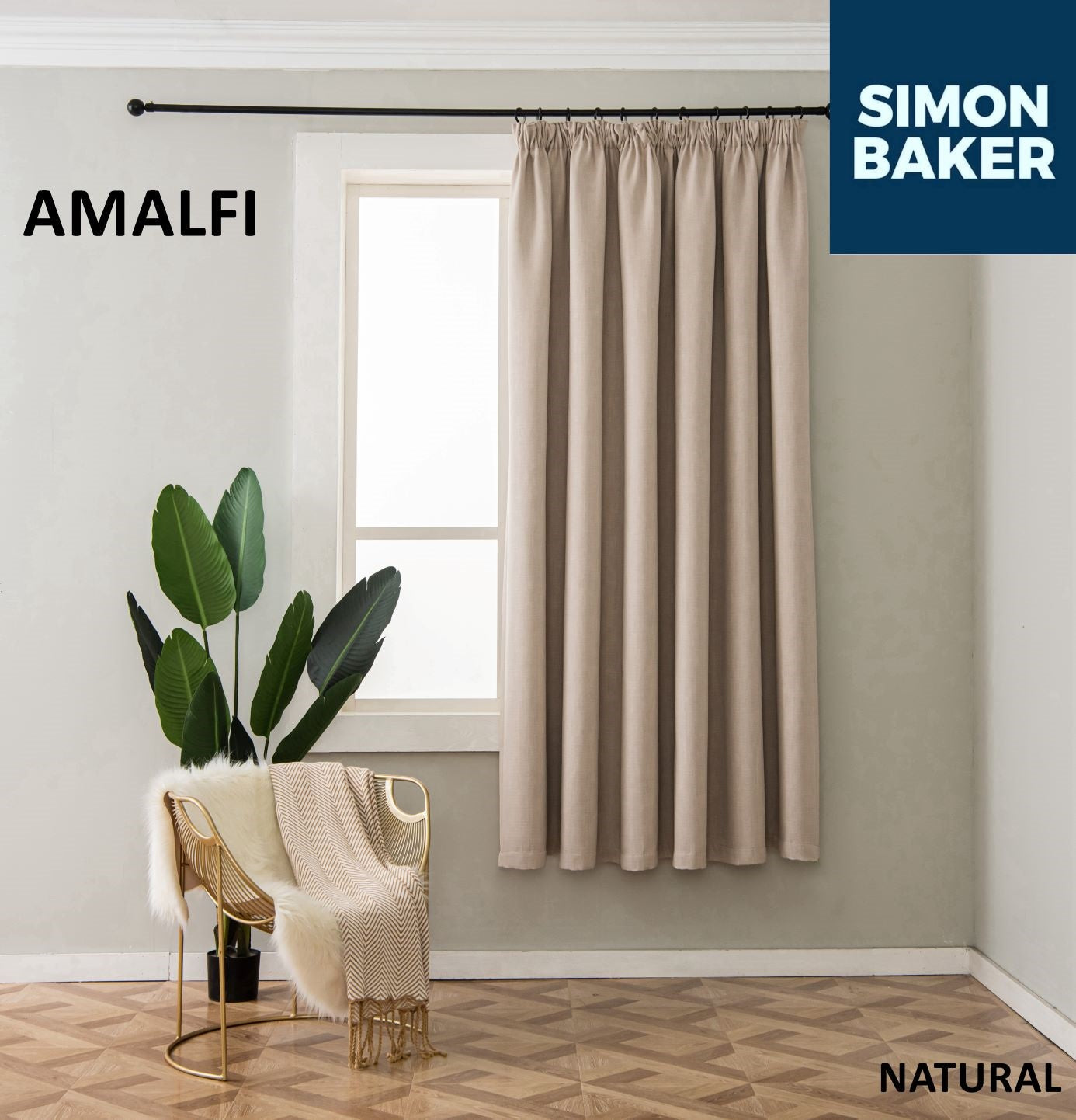 Simon Baker | Amalfi Tape Curtain Natural