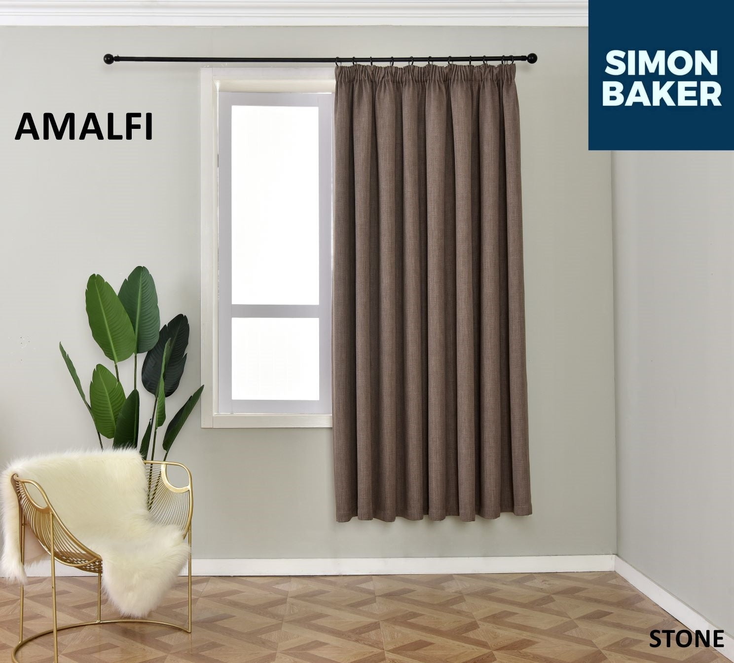 Simon Baker | Amalfi Tape Curtain Stone