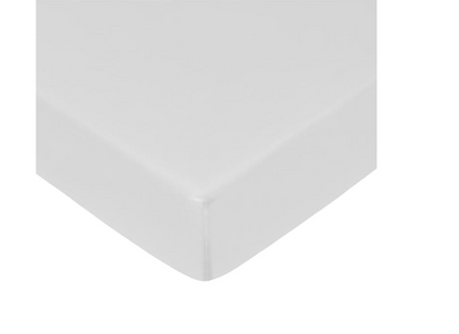 Simon Baker | Cotton Percale 200 TC White Fitted Sheet Standard