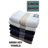 Simon Baker - Greek Key Bath Sheets 600 Gms (Various Colours) - 90cm x 150cm