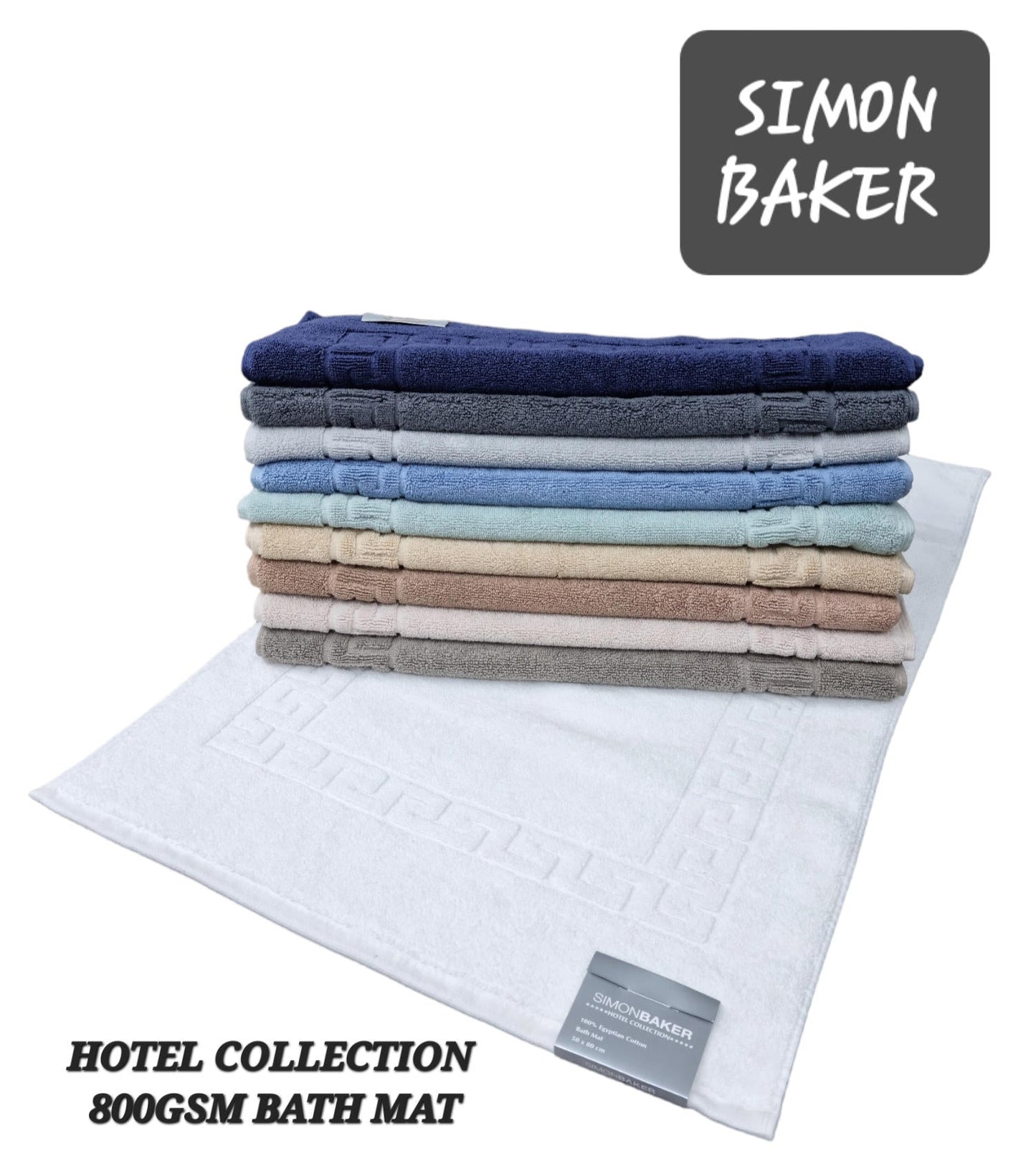 Simon Baker - Hotel Collection 100% Cotton Bath Mat (Various Colours)