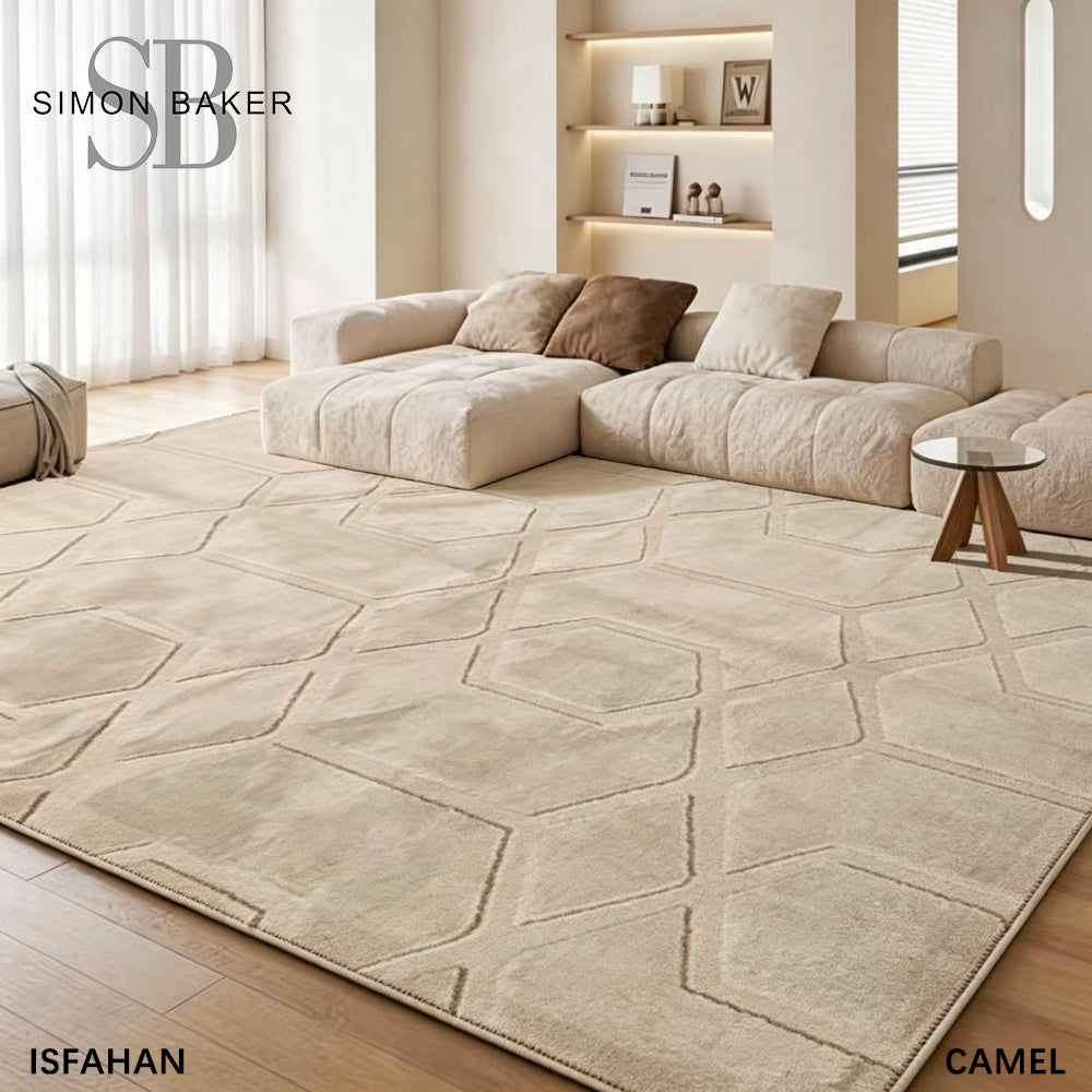 Simon Baker Isfahan Luxury Rug in Camel - 160cm x 230cm