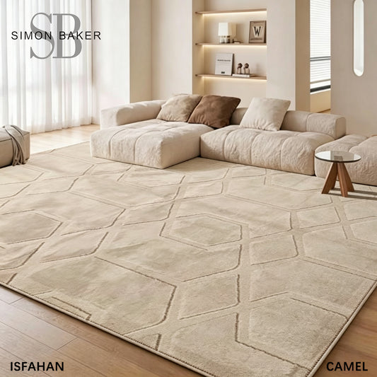 Simon Baker Isfahan Luxury Rug in Camel - 160cm x 230cm